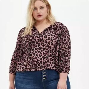 Leopard print blouse 4X, Torrid size 4